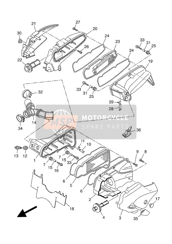 Yamaha X-MAX 400 ABS 2017 Intake 2 for a 2017 Yamaha X-MAX 400 ABS